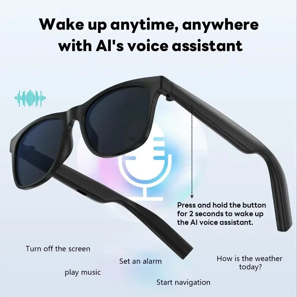 Bluetooth Smart Audio Glasses With AI Voice Assistant