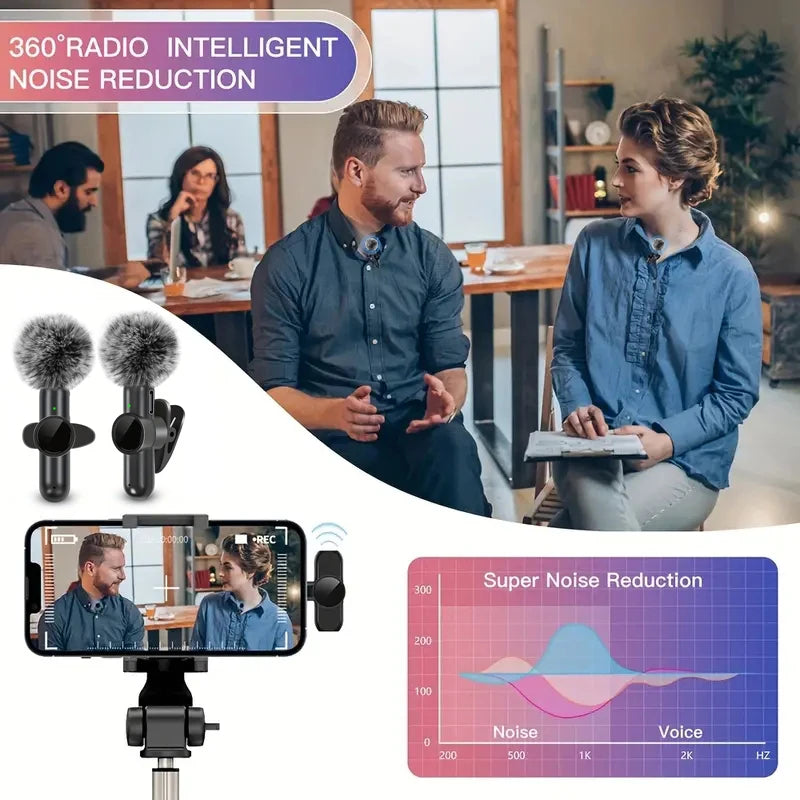 Wireless Lavalier Microphone – Plug-and-Play Noise Reduction